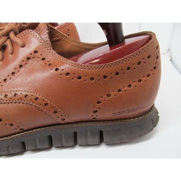 Cole Haan ZeroGrand Mens Brown Leather Wingtip Oxfords Size US 12 M - Picture 14 of 16